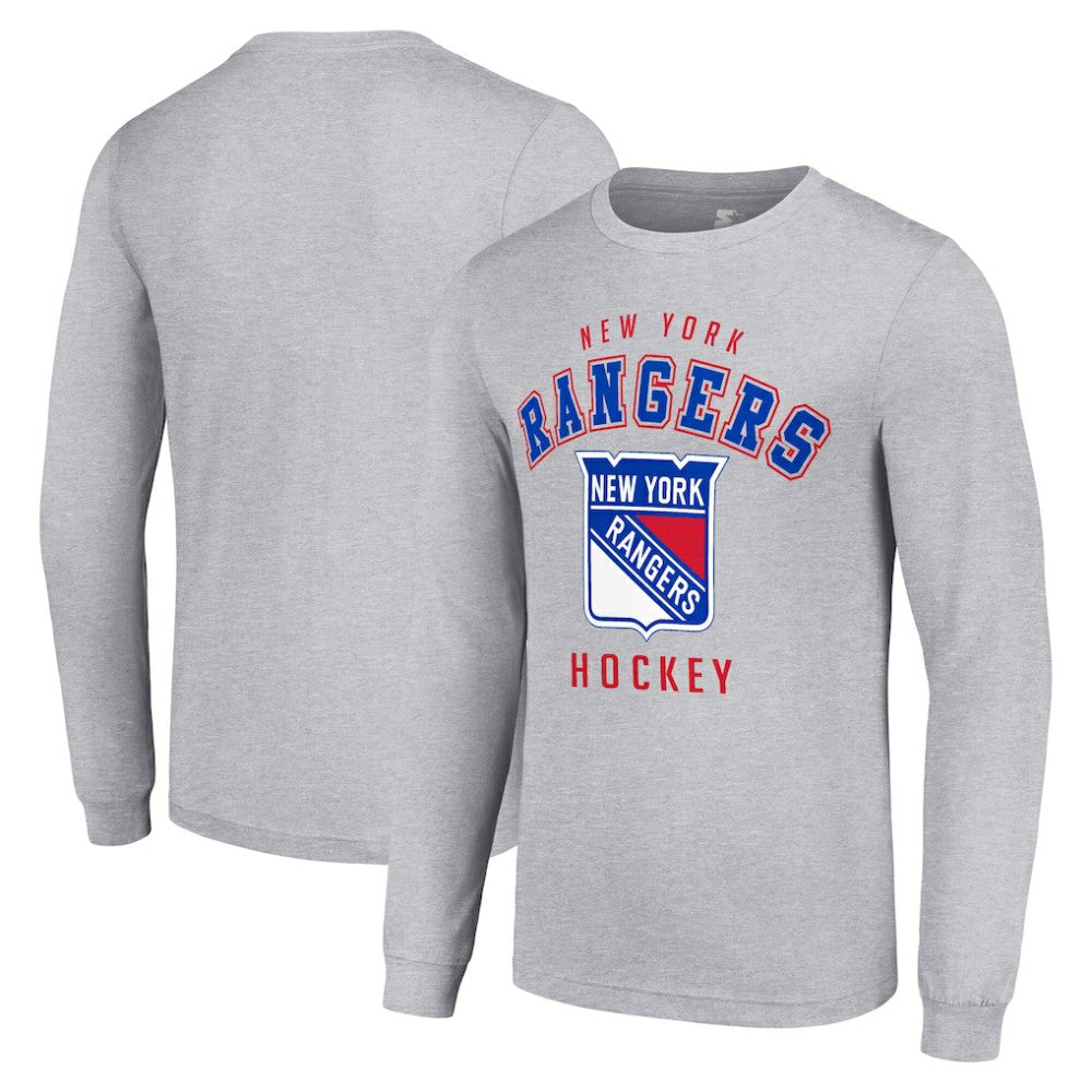 NHL New York Rangers Starter Logo Long Sleeve T-Shirt - Heather Gray