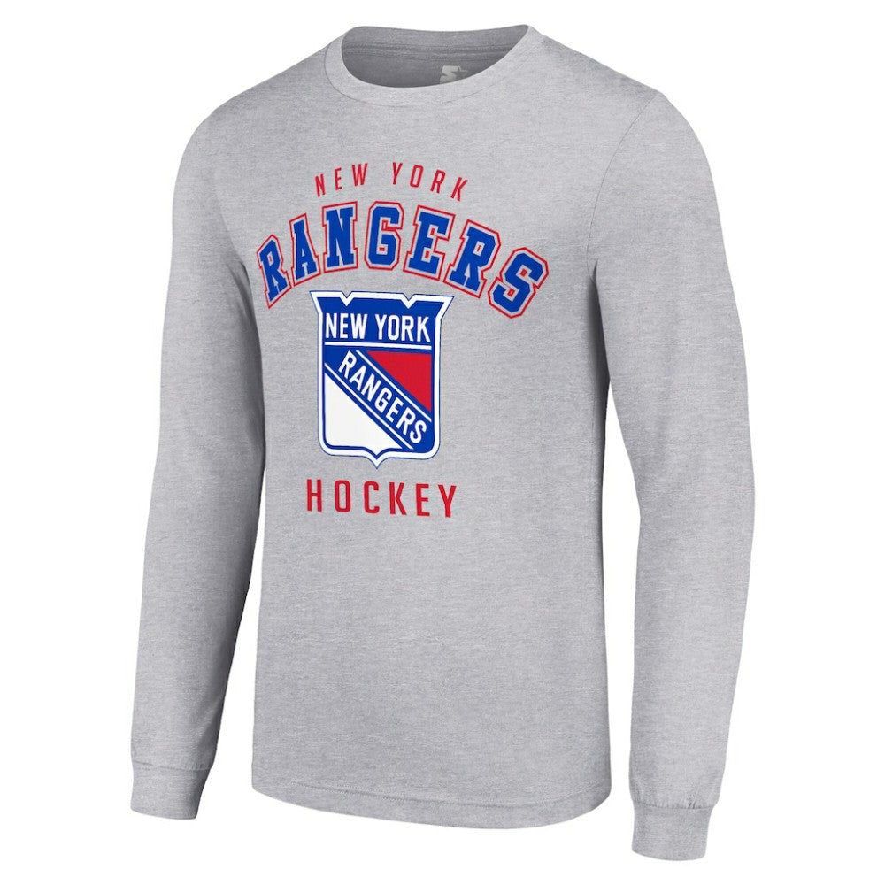 NHL New York Rangers Starter Logo Long Sleeve T-Shirt - Heather Gray