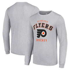 NHL Philadelphia Flyers Starter Logo Long Sleeve T-Shirt - Heather Gray