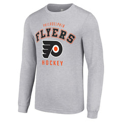 NHL Philadelphia Flyers Starter Logo Long Sleeve T-Shirt - Heather Gray