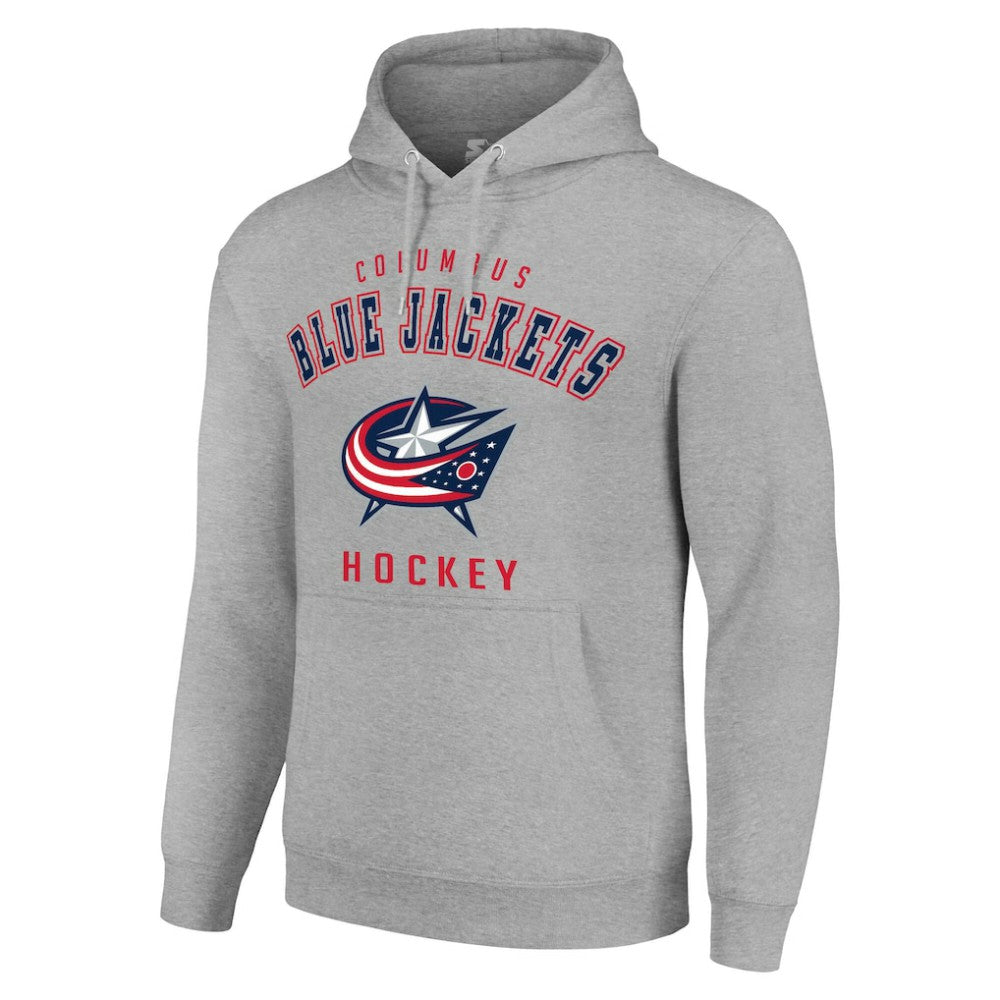 NHL Columbus Blue Jackets Starter Logo Pullover Hoodie - Heather Gray