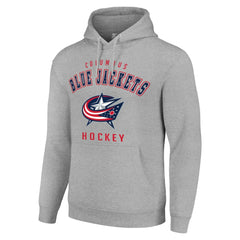NHL Columbus Blue Jackets Starter Logo Pullover Hoodie - Heather Gray