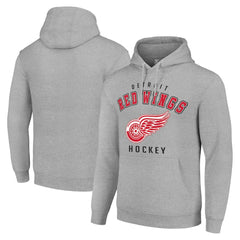 NHL Detroit Red Wings Starter Logo Pullover Hoodie - Heather Gray