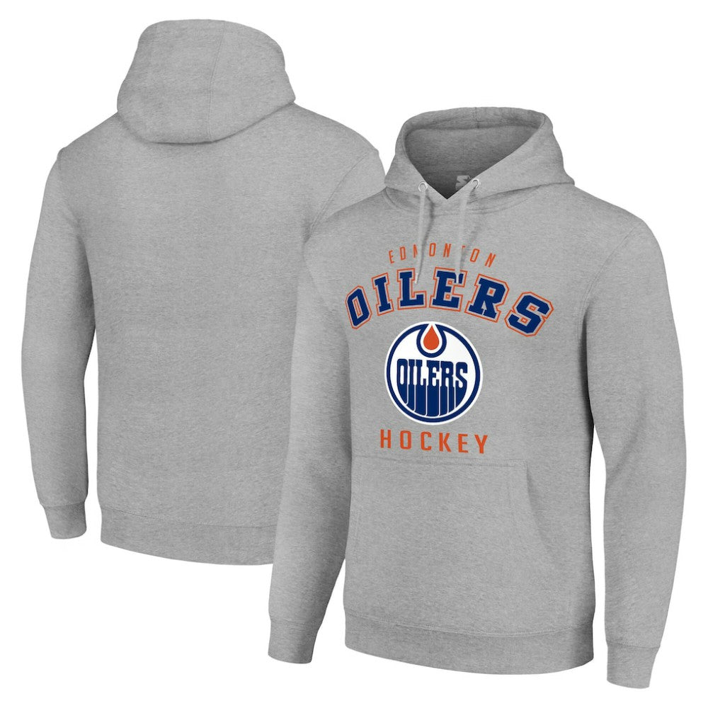 NHL Edmonton Oilers Starter Logo Pullover Hoodie - Heather Gray