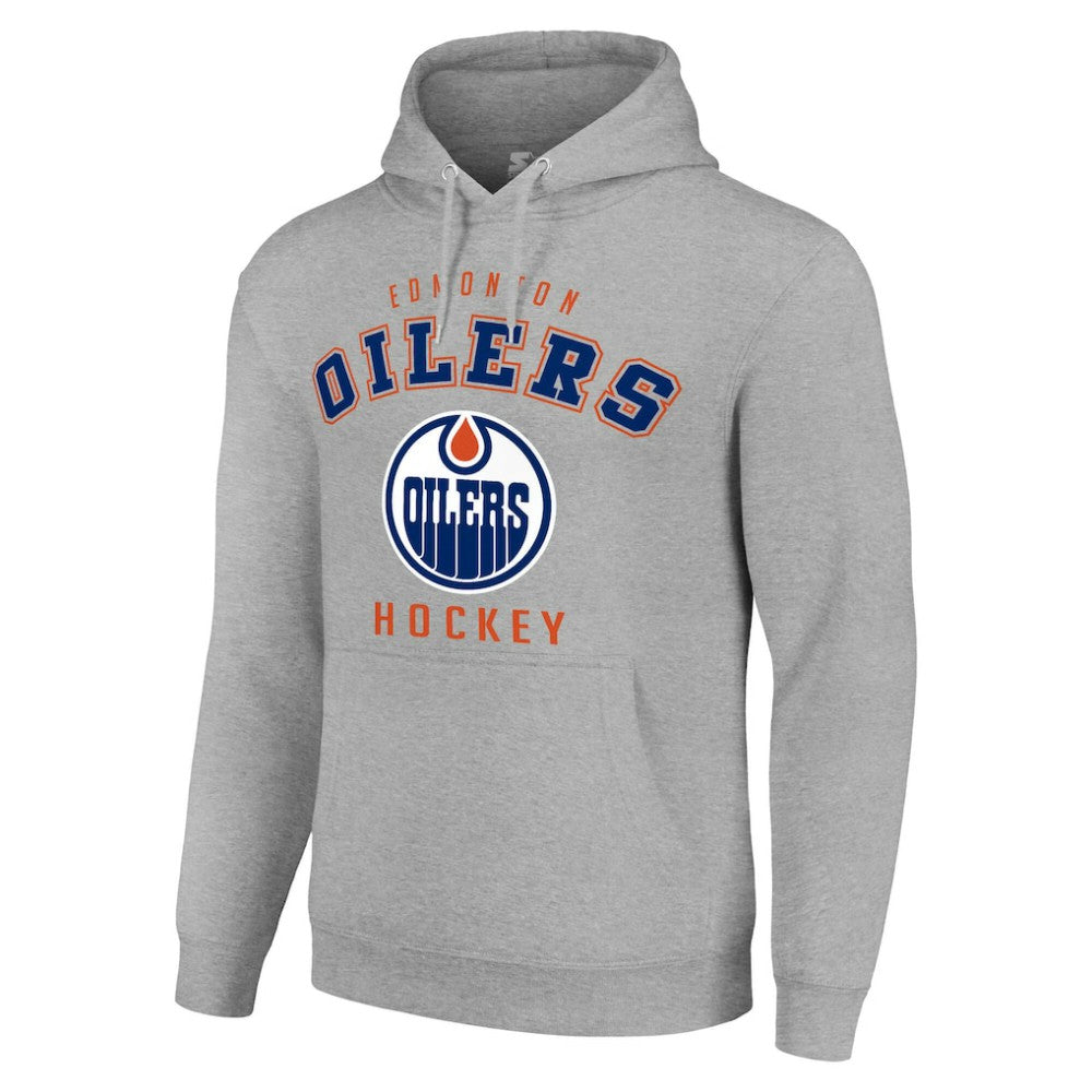 NHL Edmonton Oilers Starter Logo Pullover Hoodie - Heather Gray