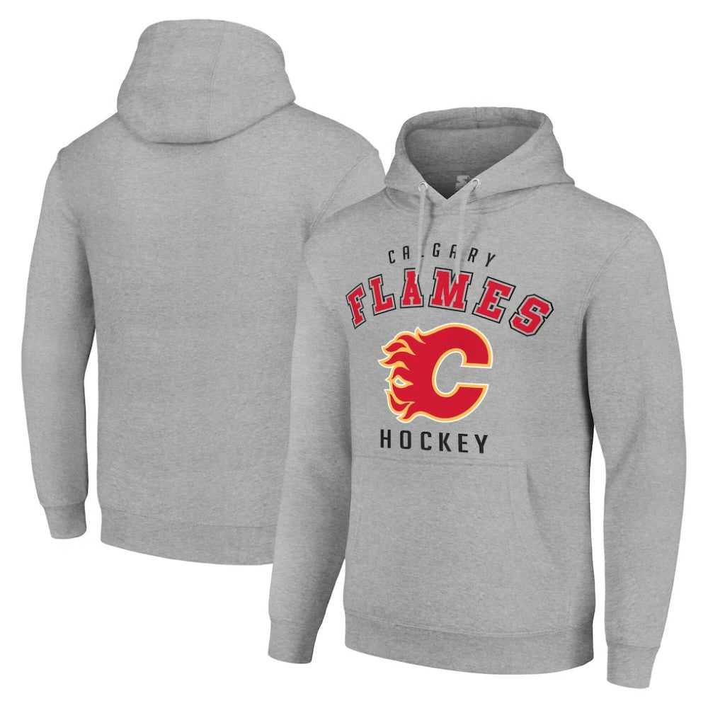 NHL Calgary Flames Starter Logo Pullover Hoodie - Heather Gray