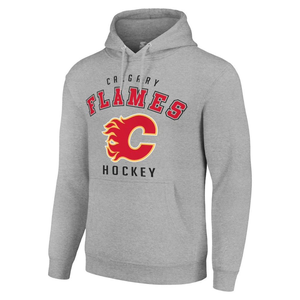 NHL Calgary Flames Starter Logo Pullover Hoodie - Heather Gray