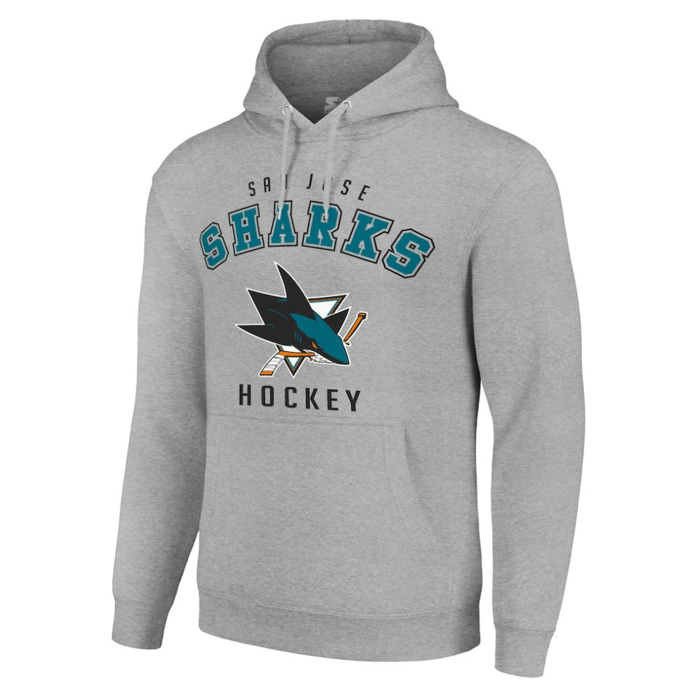 NHL San Jose Sharks Starter Logo Pullover Hoodie - Heather Gray