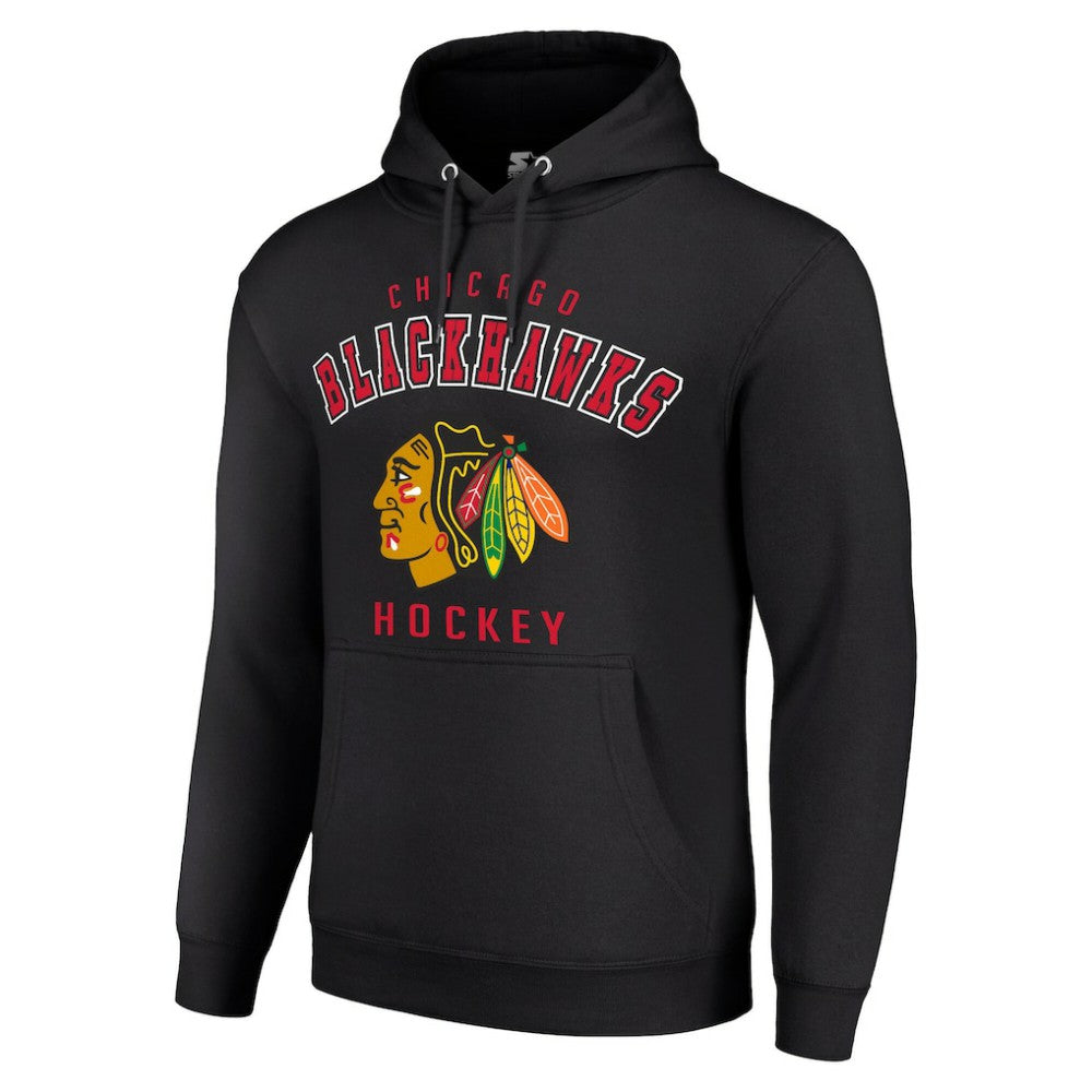 NHL Chicago Blackhawks Starter Logo Pullover Hoodie - Black