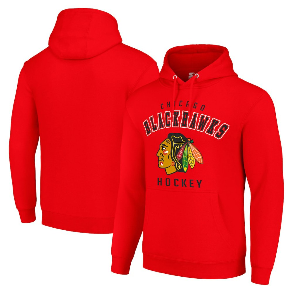 NHL Chicago Blackhawks Starter Logo Pullover Hoodie - Red