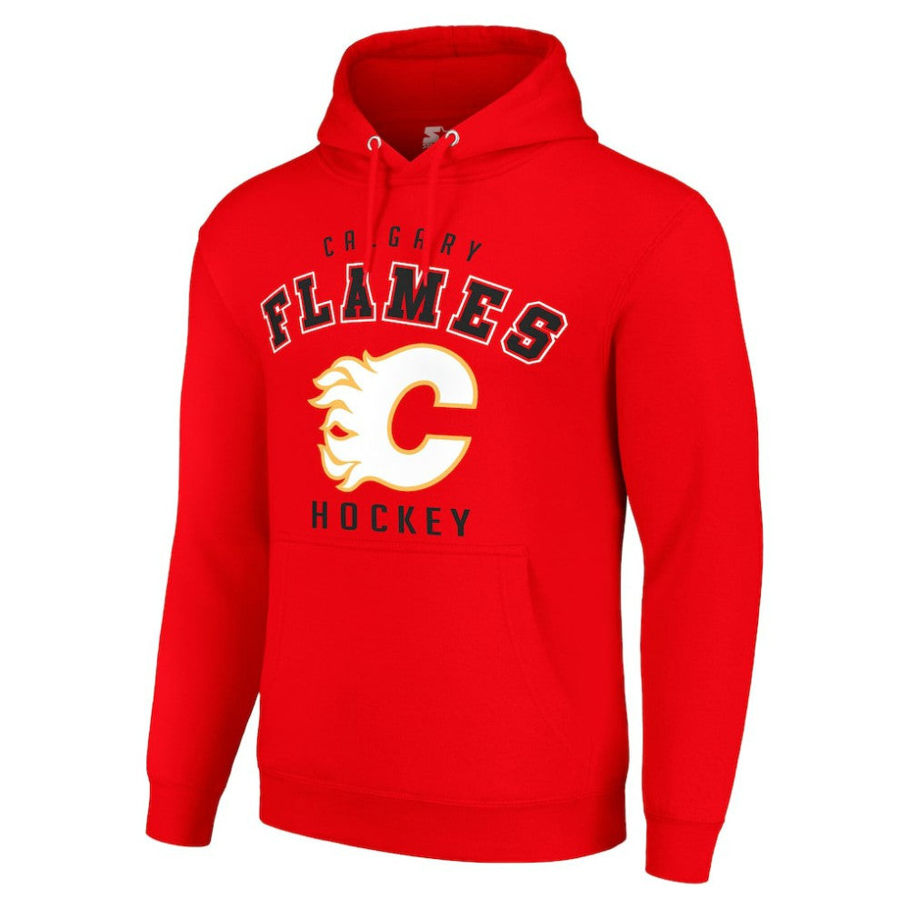 NHL Calgary Flames Starter Logo Pullover Hoodie - Red