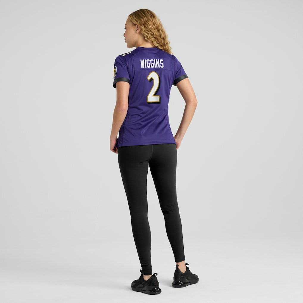 Nate Wiggins Baltimore Ravens Women's Game Jersey Purple