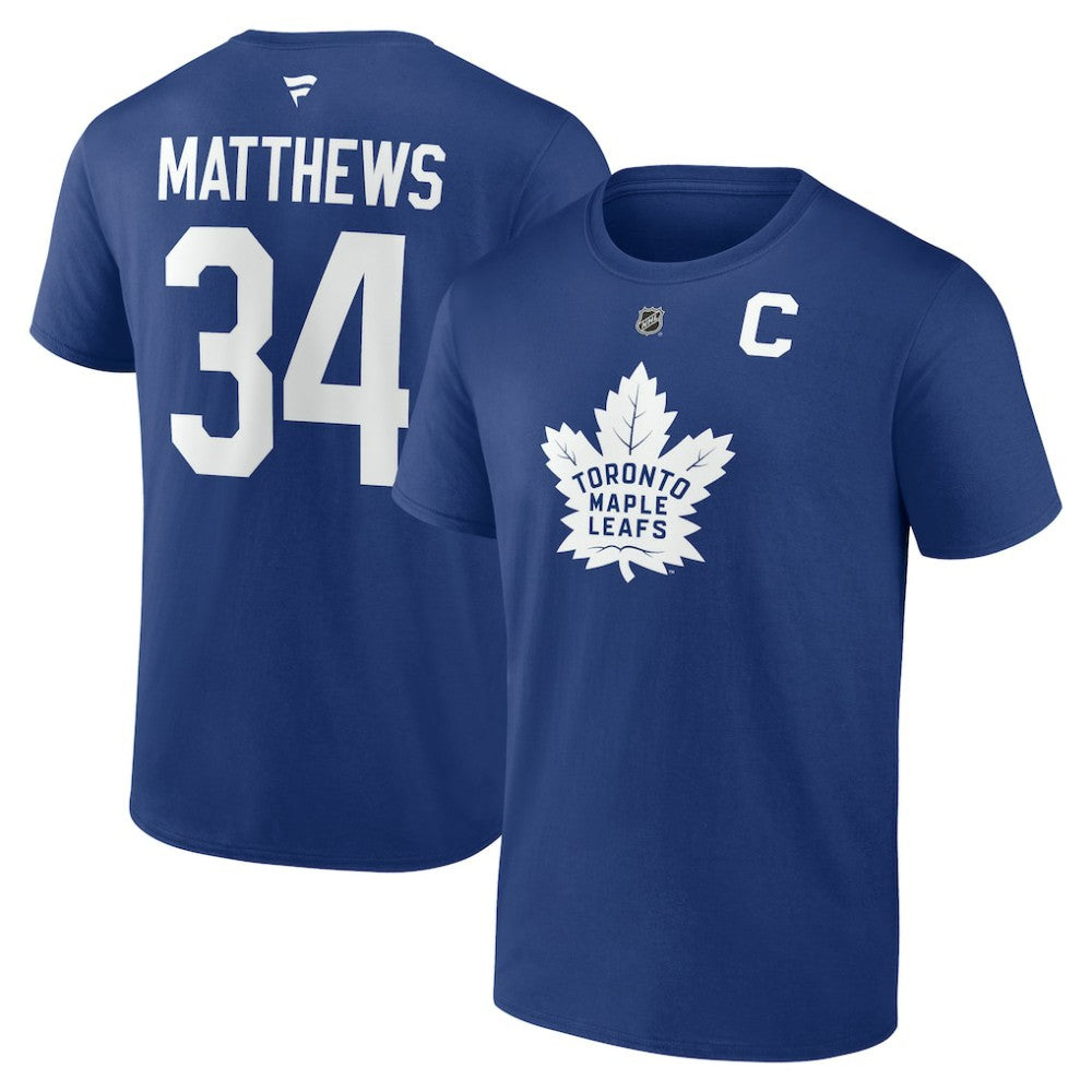 NHL Auston Matthews Toronto Maple Leafs Fanatics Authentic Stack Name & Number T-Shirt - Blue