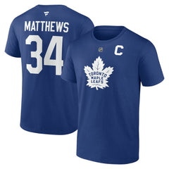NHL Auston Matthews Toronto Maple Leafs Fanatics Authentic Stack Name & Number T-Shirt - Blue
