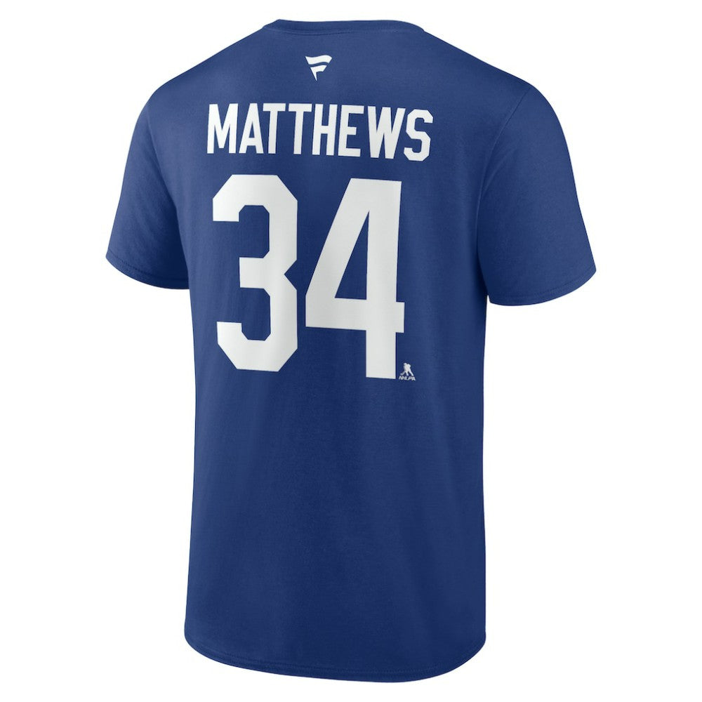NHL Auston Matthews Toronto Maple Leafs Fanatics Authentic Stack Name & Number T-Shirt - Blue