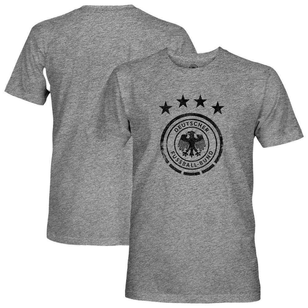 Germany National Team 1863FC Mono Badge Vintage Tri-Blend T-Shirt Heather Gray