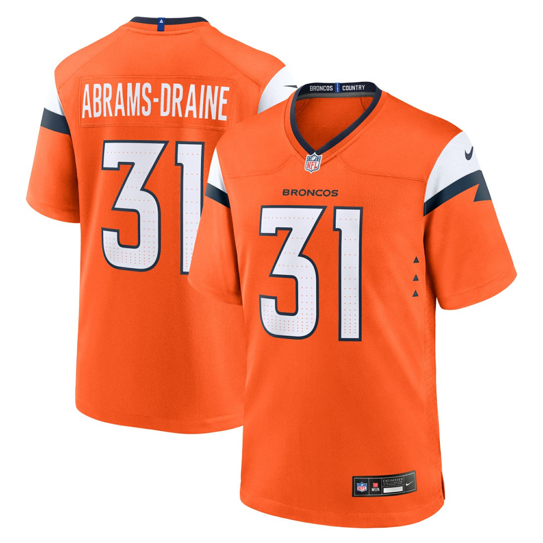 Kris Abrams-Draine Denver Broncos Team Game Jersey Orange