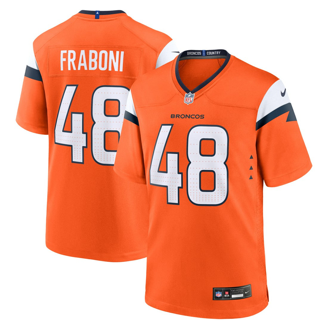 Mitchell Fraboni Denver Broncos Team Game Jersey Orange
