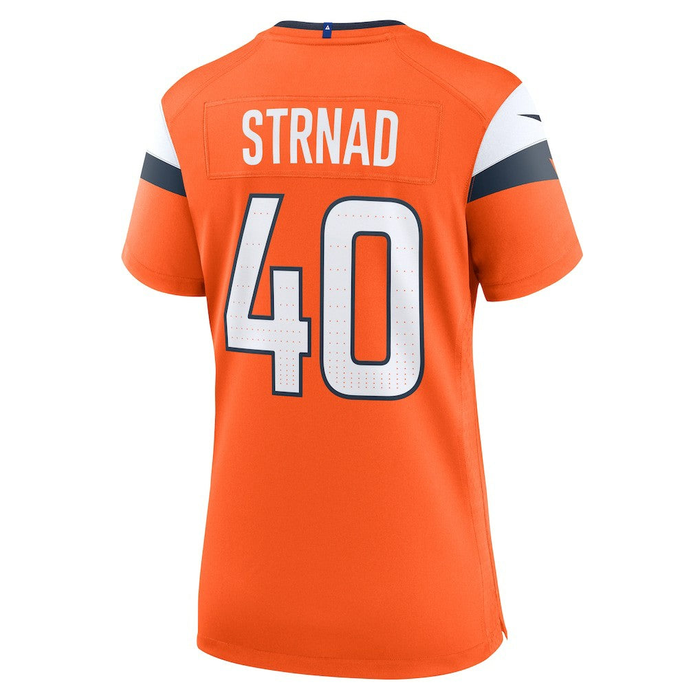 Justin Strnad Denver Broncos Women's Team Game Jersey Orange