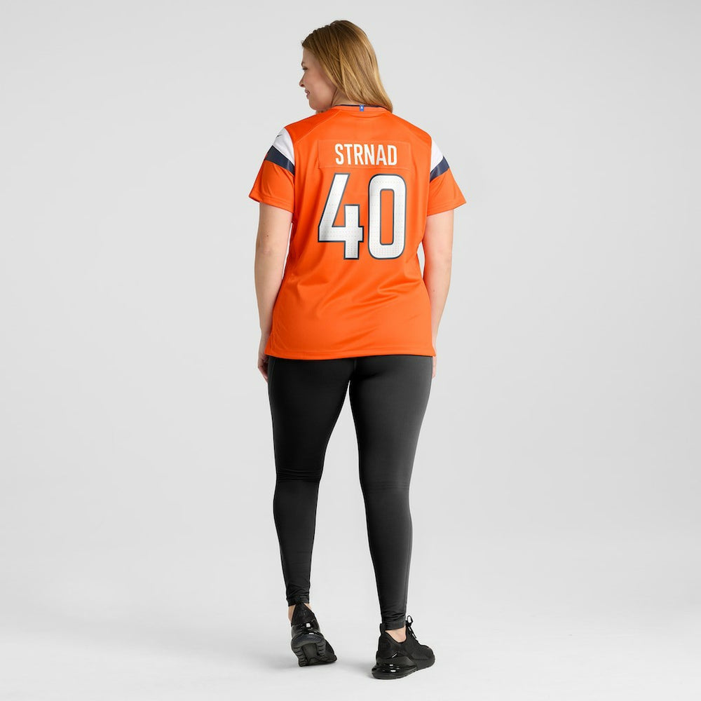 Justin Strnad Denver Broncos Women's Team Game Jersey Orange