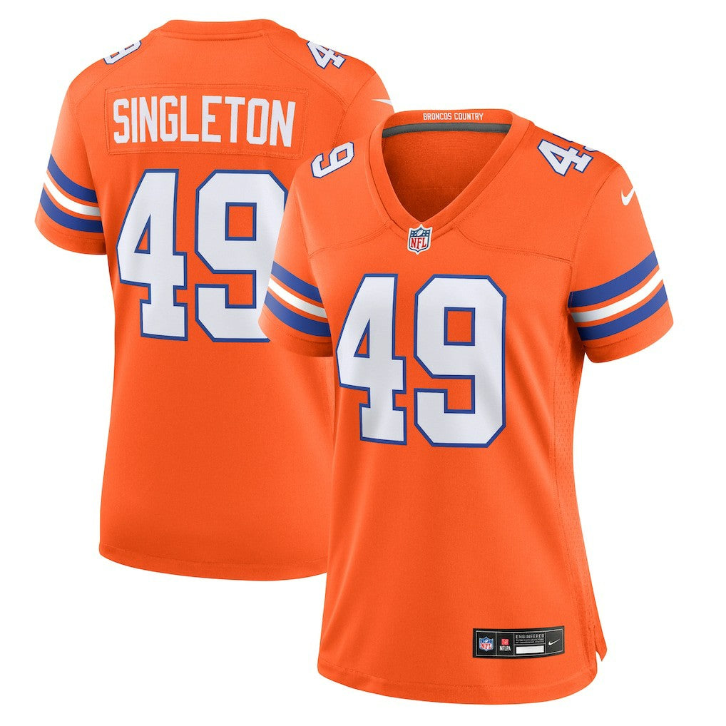 Alex Singleton Denver Broncos Women's Alternate Game Jersey Orange
