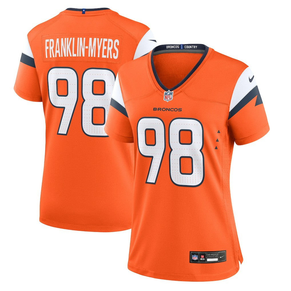 John Franklin-Myers Denver Broncos Women's Team Game Jersey Orange