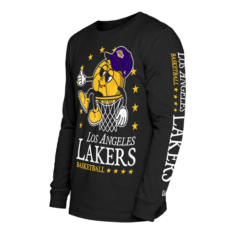 Los Angeles Lakers Old School Sport Long Sleeve T-Shirt Black