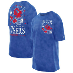 Philadelphia 76ers Old School Sport Enzyme Wash Oversized T-Shirt Royal