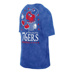 Philadelphia 76ers Old School Sport Enzyme Wash Oversized T-Shirt Royal