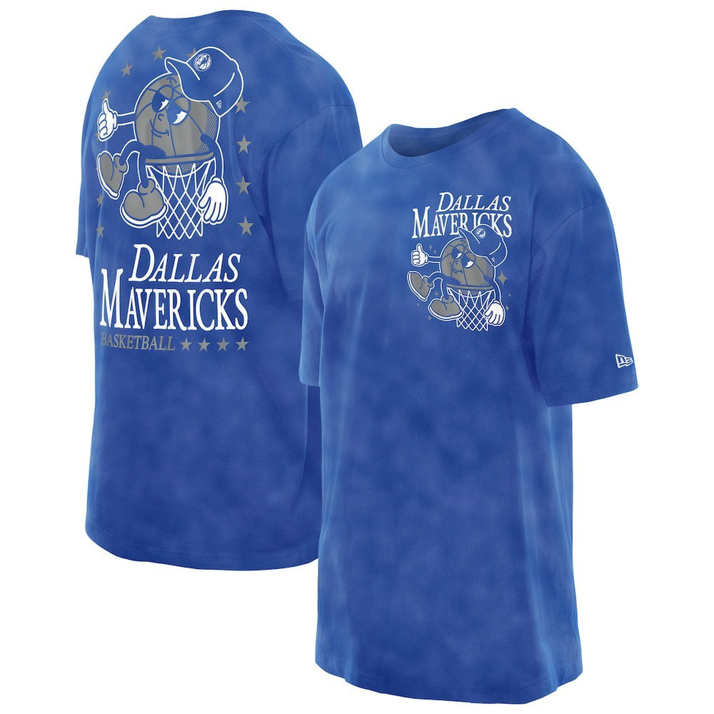 Dallas Mavericks Old School Sport Enzyme Wash Oversized T-Shirt Blue