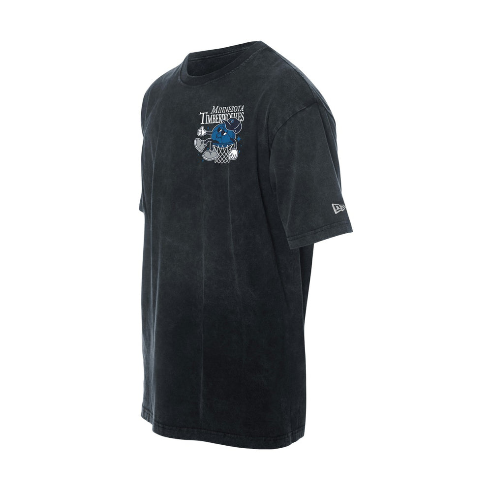 Minnesota Timberwolves Old School Sport Enzyme Wash Oversized T-Shirt Black