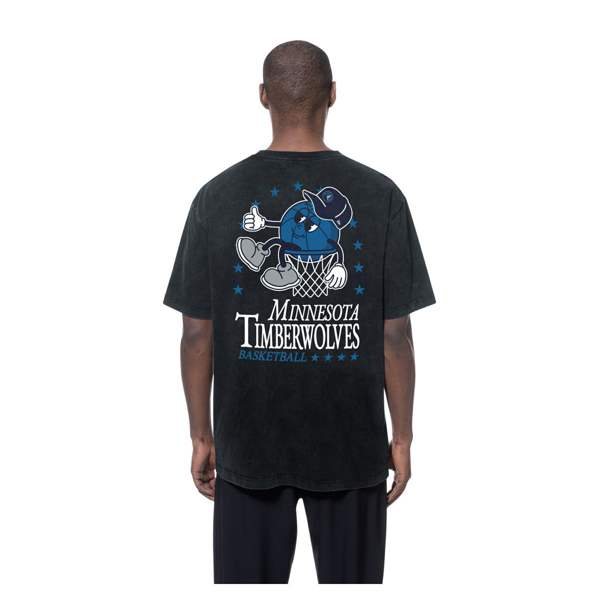 Minnesota Timberwolves Old School Sport Enzyme Wash Oversized T-Shirt Black