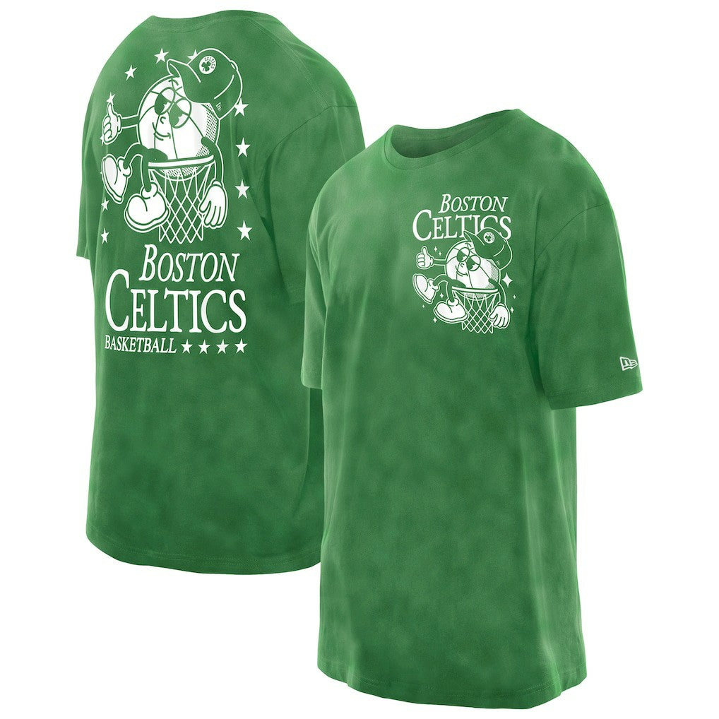 Boston Celtics Old School Sport Enzyme Wash Oversized T-Shirt Kelly Green