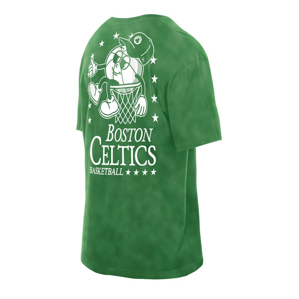 Boston Celtics Old School Sport Enzyme Wash Oversized T-Shirt Kelly Green
