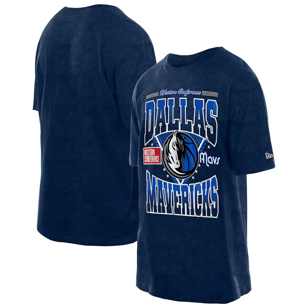 Dallas Mavericks Boxy Old School Sport Vintage Wash T-Shirt Navy