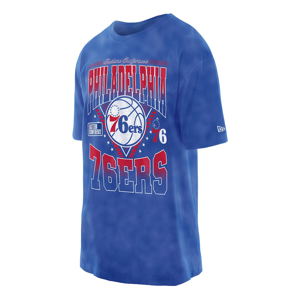 Philadelphia 76ers Boxy Old School Sport Vintage Wash T-Shirt Royal