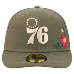 Philadelphia 76ers Tonal Florals 59FIFTY Fitted Hat Olive