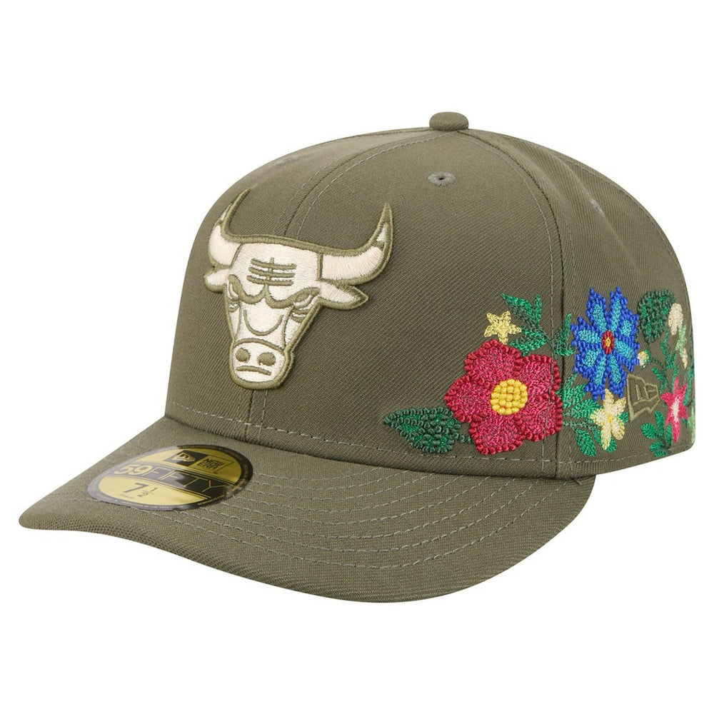 Chicago Bulls Tonal Florals 59FIFTY Fitted Hat Olive