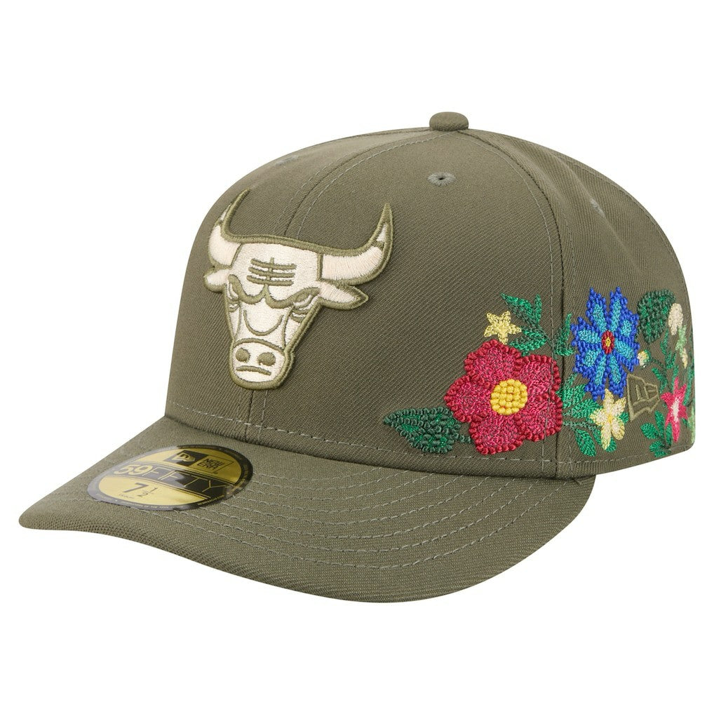 Chicago Bulls Tonal Florals 59FIFTY Fitted Hat Olive