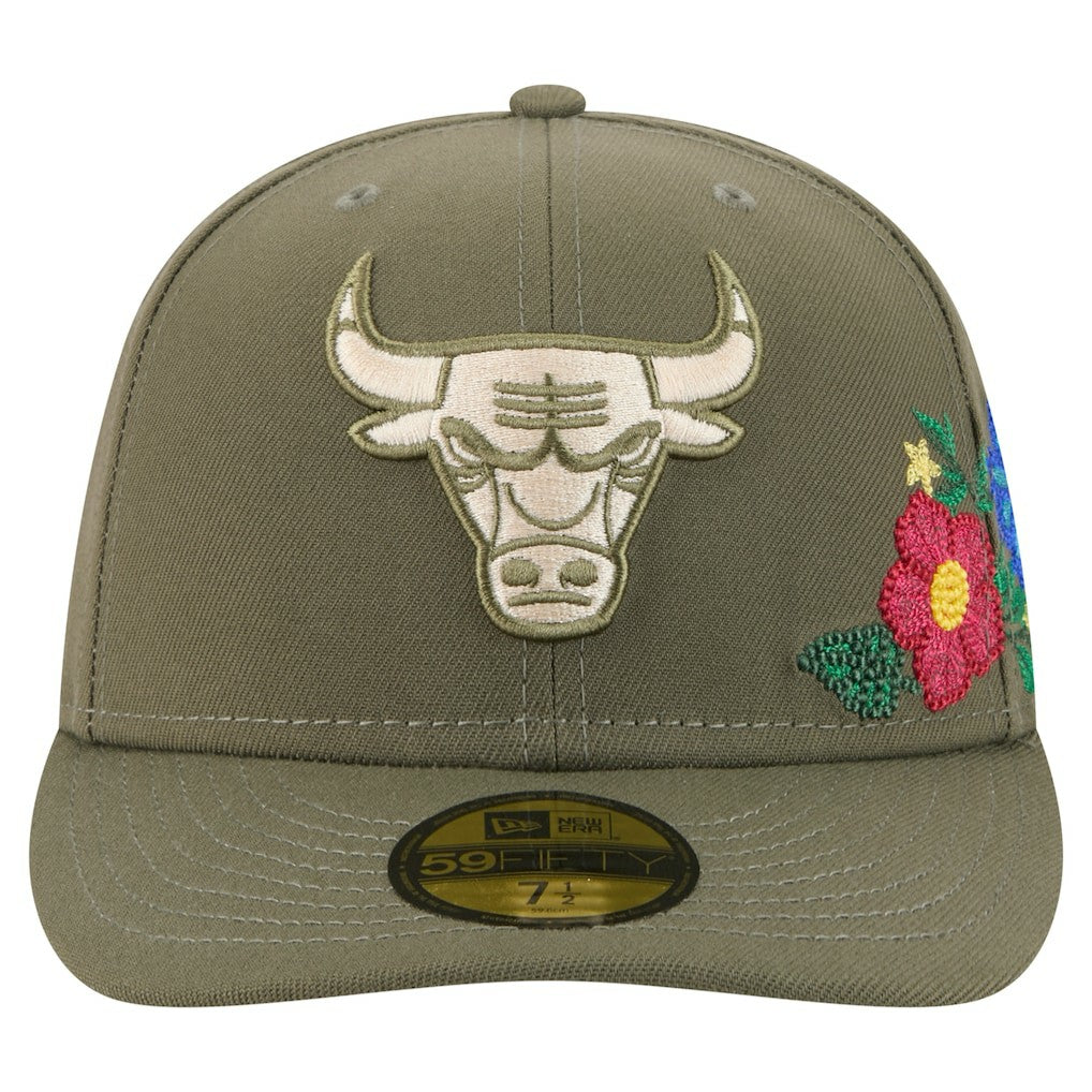 Chicago Bulls Tonal Florals 59FIFTY Fitted Hat Olive