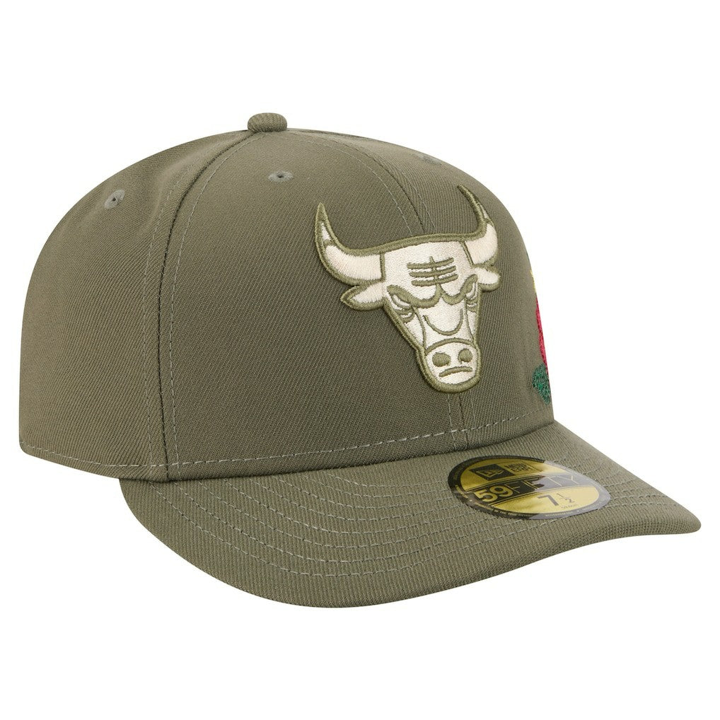 Chicago Bulls Tonal Florals 59FIFTY Fitted Hat Olive