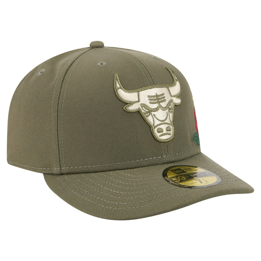 Chicago Bulls Tonal Florals 59FIFTY Fitted Hat Olive