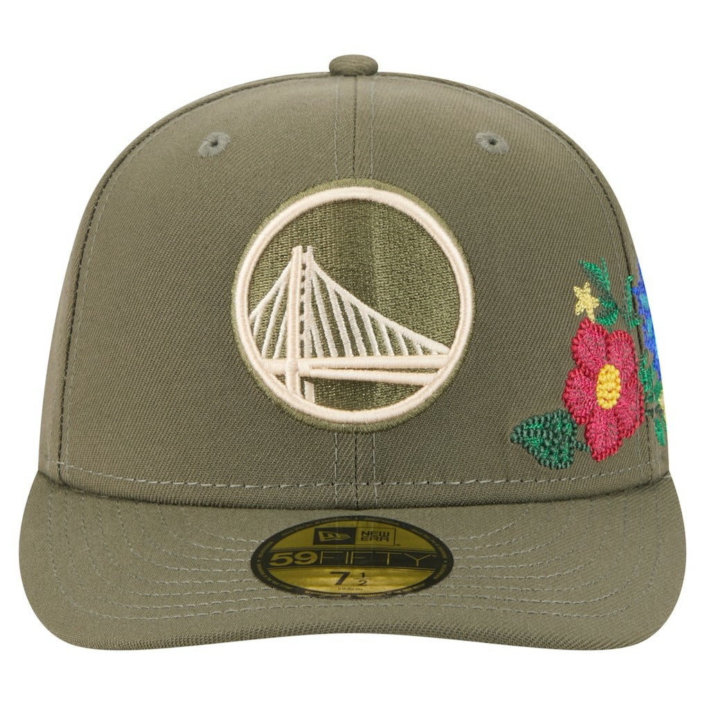 Golden State Warriors Tonal Florals 59FIFTY Fitted Hat Olive