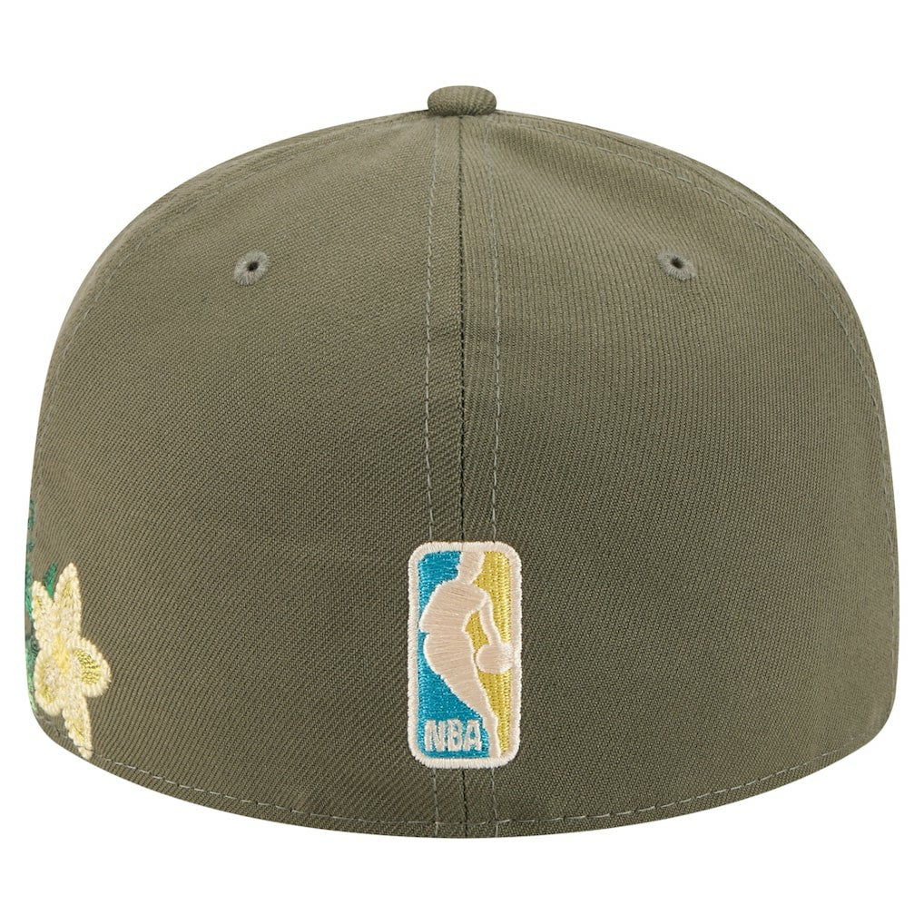 Golden State Warriors Tonal Florals 59FIFTY Fitted Hat Olive