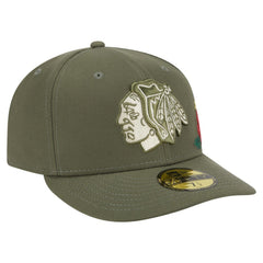 NHL Chicago Blackhawks New Era Tonal Florals 59FIFTY Fitted Hat - Olive