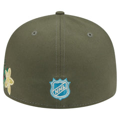 NHL Chicago Blackhawks New Era Tonal Florals 59FIFTY Fitted Hat - Olive