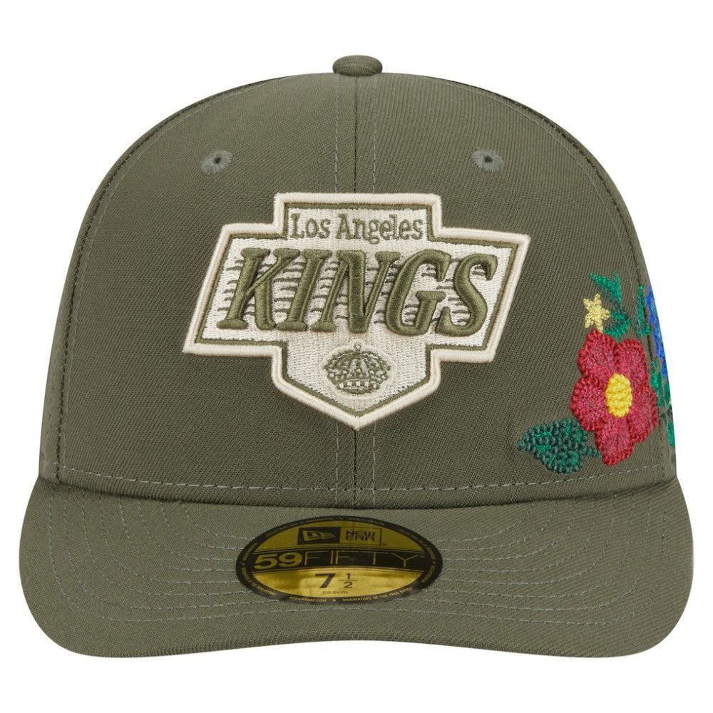 NHL Los Angeles Kings New Era Tonal Florals 59FIFTY Fitted Hat - Olive