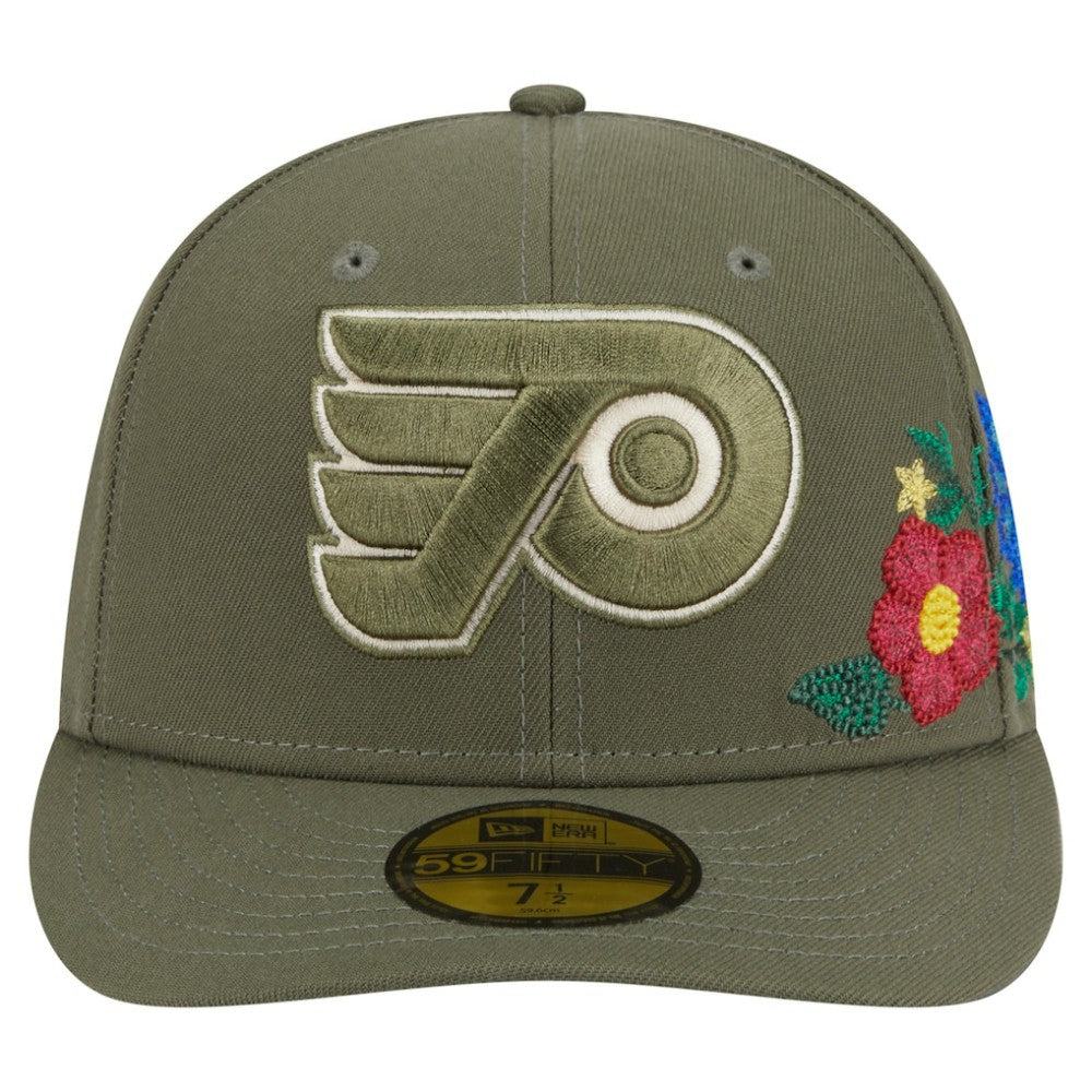 NHL Philadelphia Flyers New Era Tonal Florals 59FIFTY Fitted Hat - Olive
