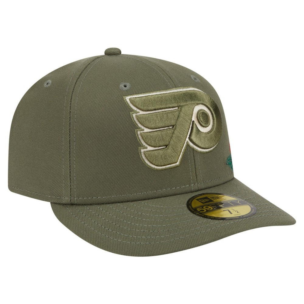 NHL Philadelphia Flyers New Era Tonal Florals 59FIFTY Fitted Hat - Olive