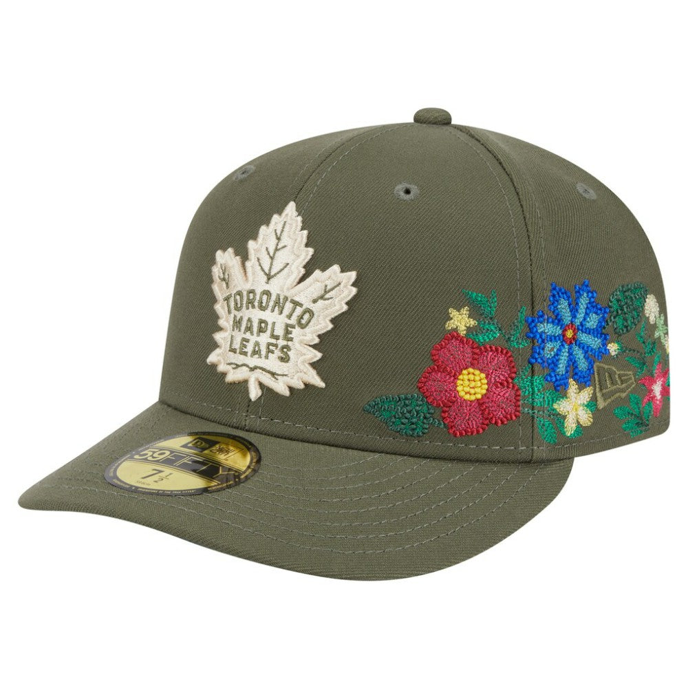 NHL Toronto Maple Leafs New Era Tonal Florals 59FIFTY Fitted Hat - Olive